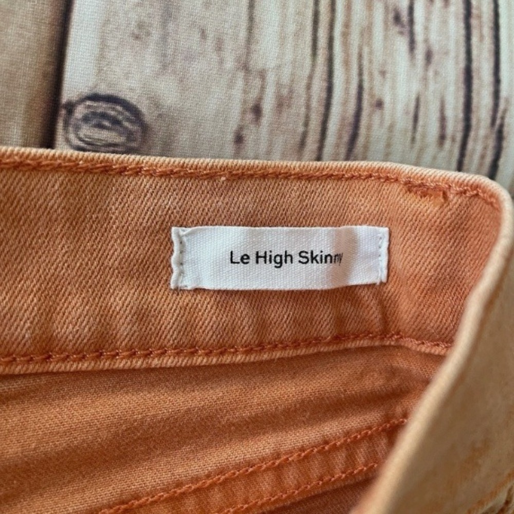 FRAME‎ Denim Le High Skinny Jeans Orange Crush Wash Raw Hem Womens 24 Zip Fly - Picture 6 of 7